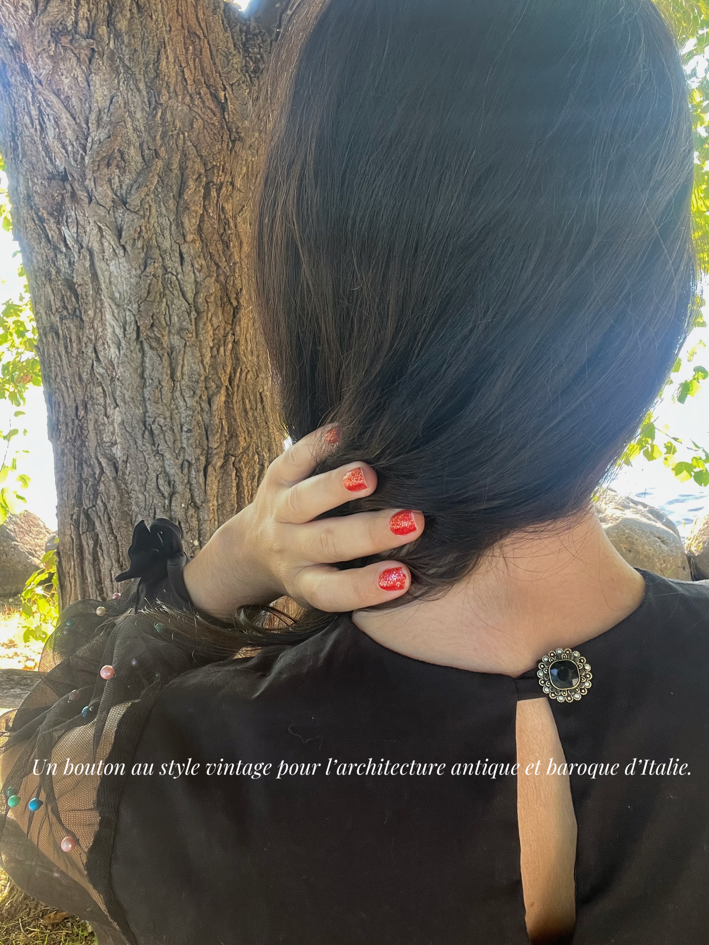 photo du bouton au dos de ma robe Oxford