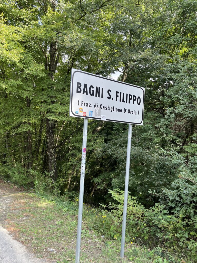 panneau de la ville de Bagni san Filippo